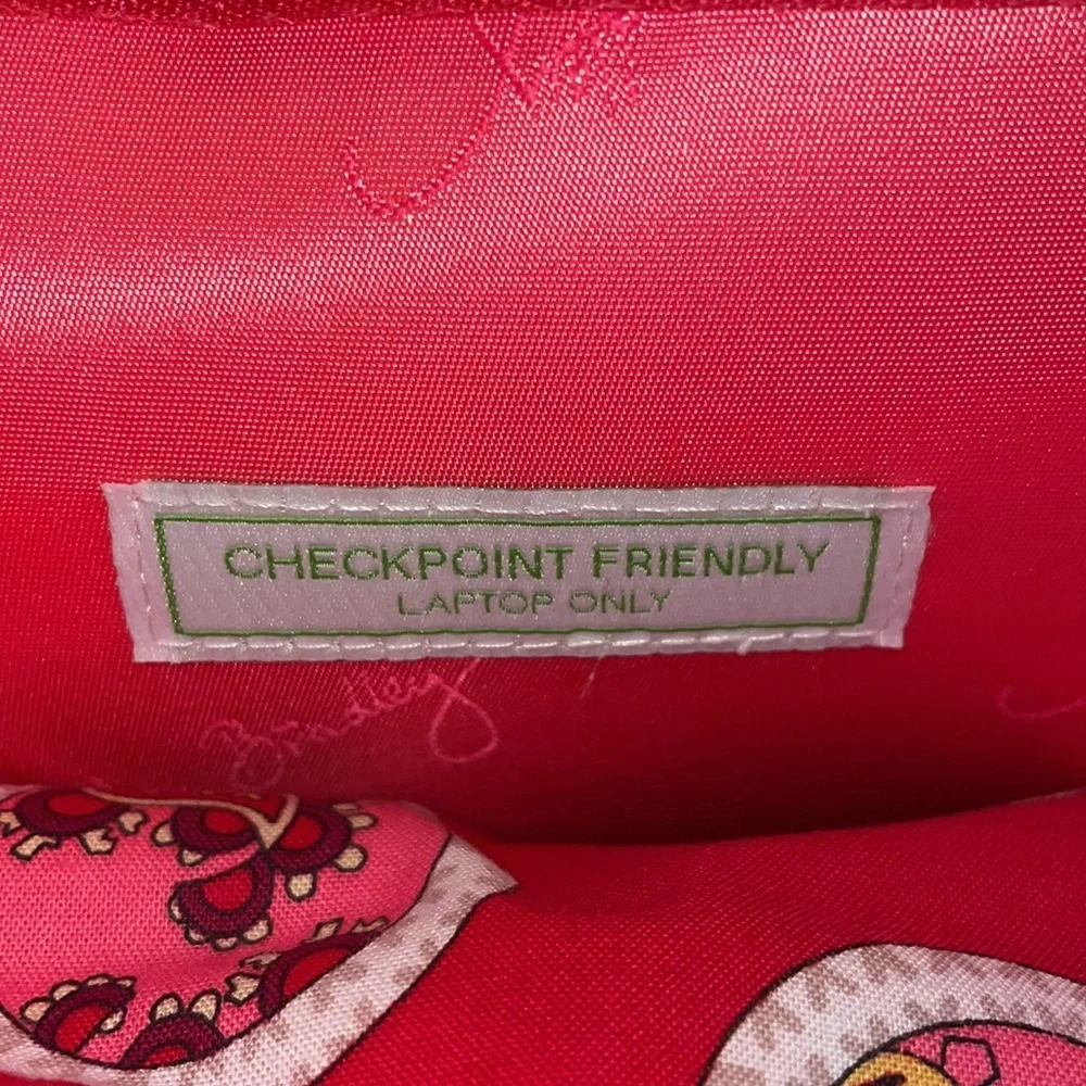 Vera Bradley Rosy Posies Laptop Tote Pink